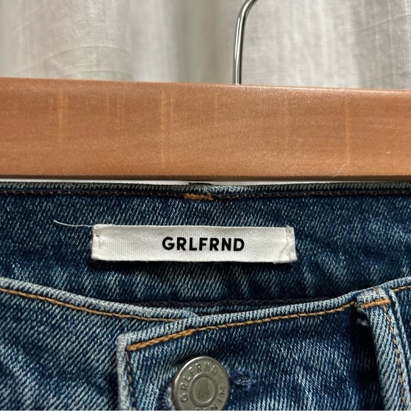 GRLFRND Helena button Fly High rise raw hem jeans size 27 - Picture 6 of 9